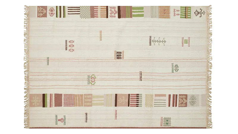 HandsGallery Ковры, созданные вручную DHURRIE White/Lotus