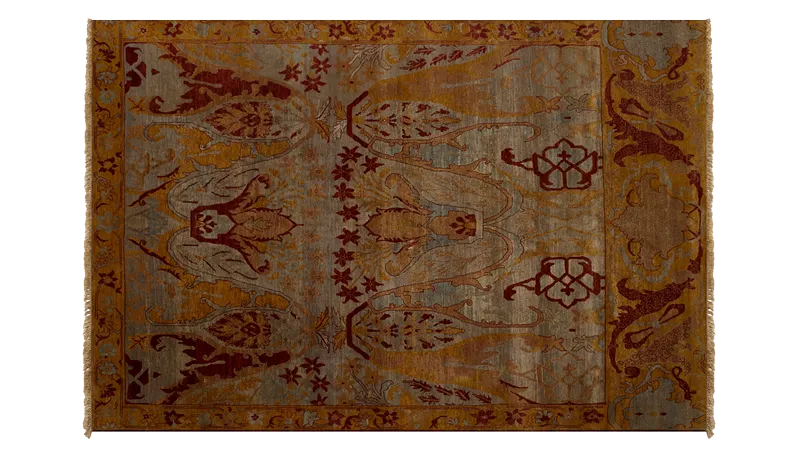 HandsGallery Ковры, созданные вручную HERITAGE AC-228-SLATE-CARMINE