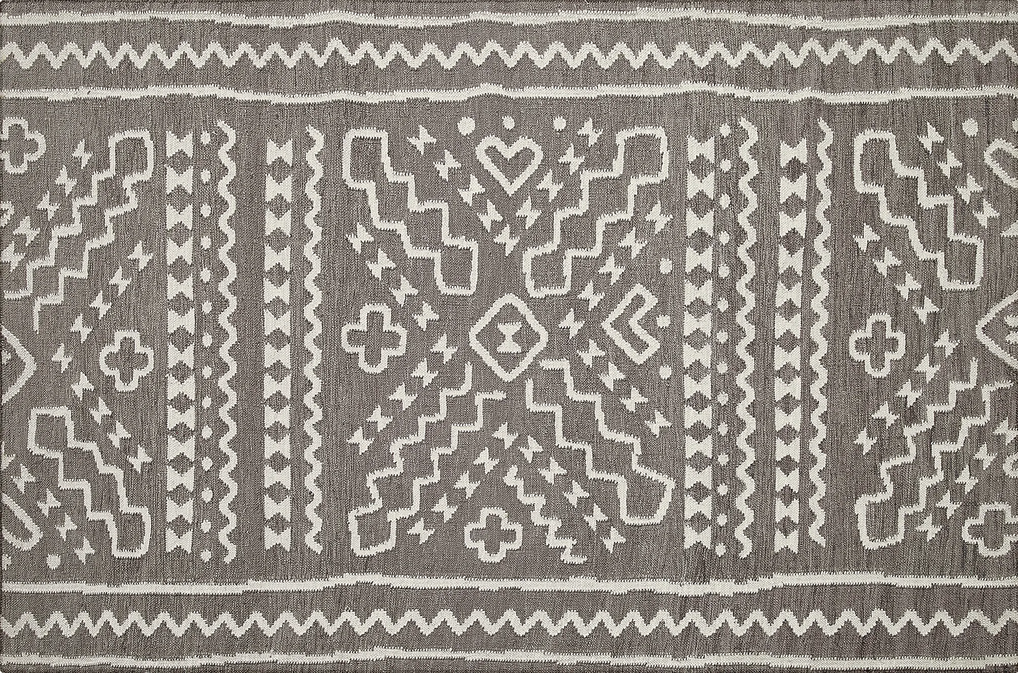 фото ковра DHURRIE Liquorice/Beige от магазина HandsGallery