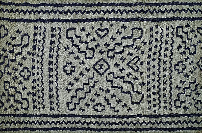 HandsGallery Ковры, созданные вручную DHURRIE CHARCOAL SLATE/MEDIEVAL BLUE