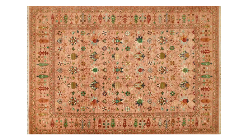 HandsGallery Ковры, созданные вручную TIMELESS 256-PNK-GRN