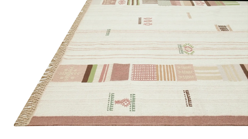 HandsGallery Ковры, созданные вручную DHURRIE WHITE/LOTUS