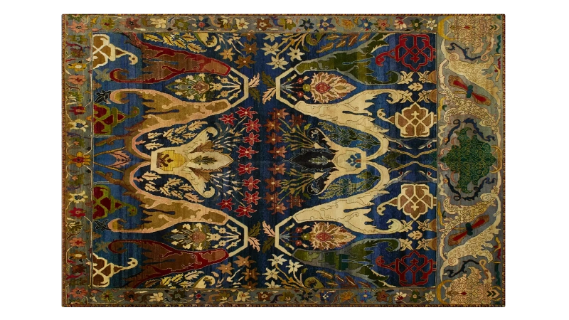 HandsGallery Ковры, созданные вручную HERITAGE AC-228-BLU-BGE